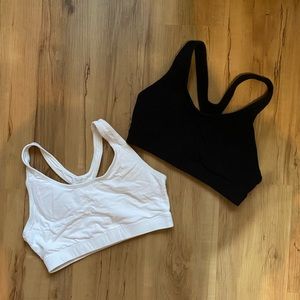 Black and White Sports Bra Set